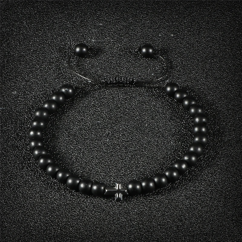 Natural Stone Cross Bracelet