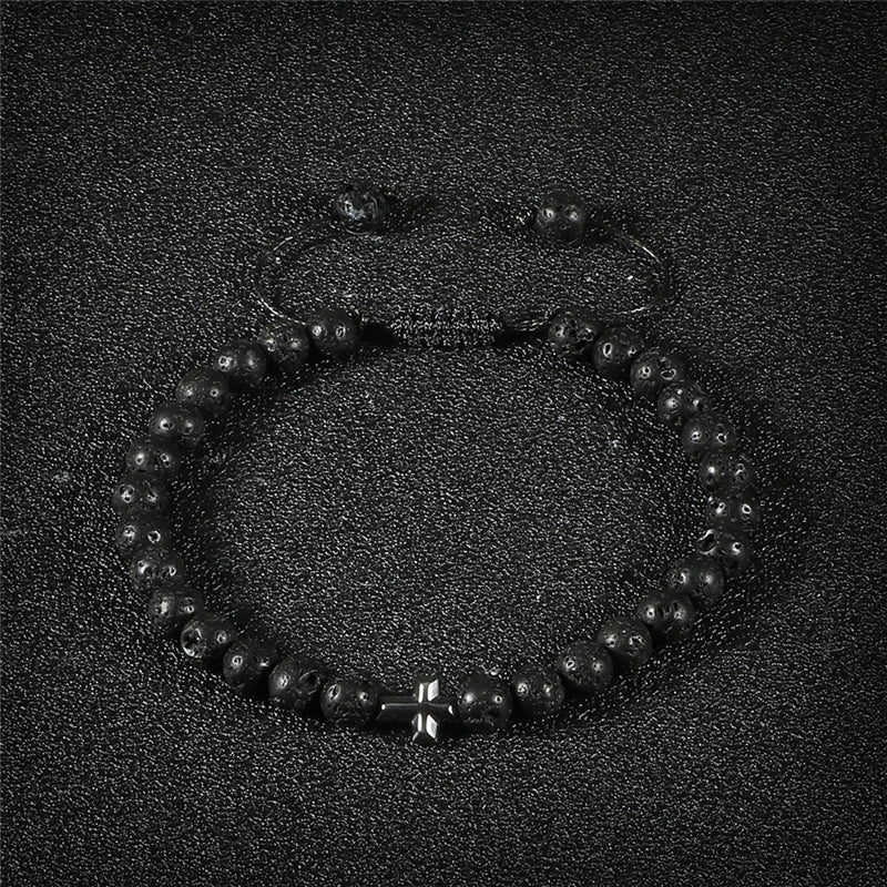 Natural Stone Cross Bracelet