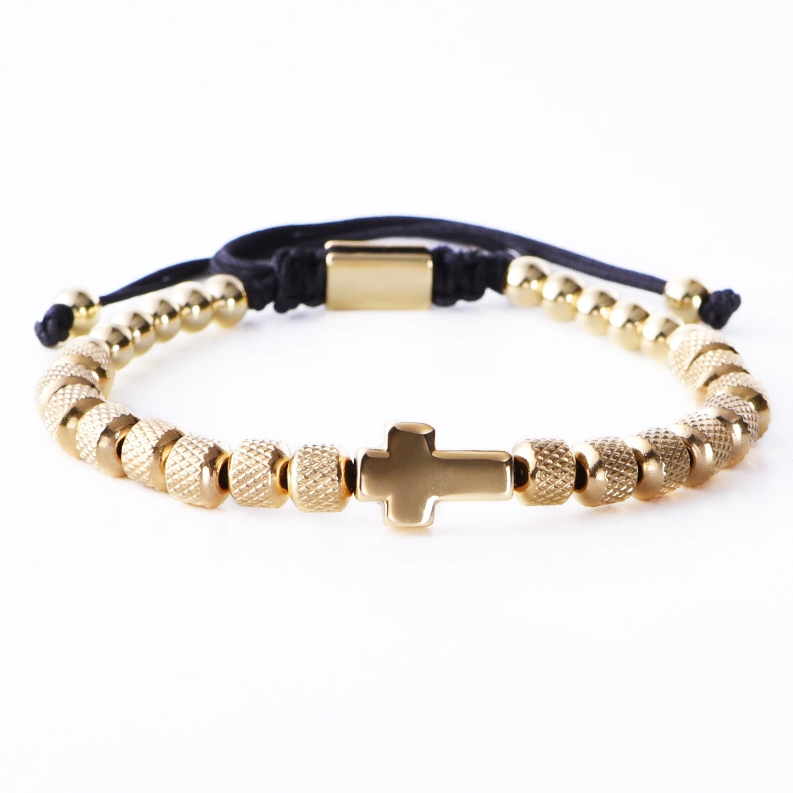 Beaded Cross Charm Bracelet