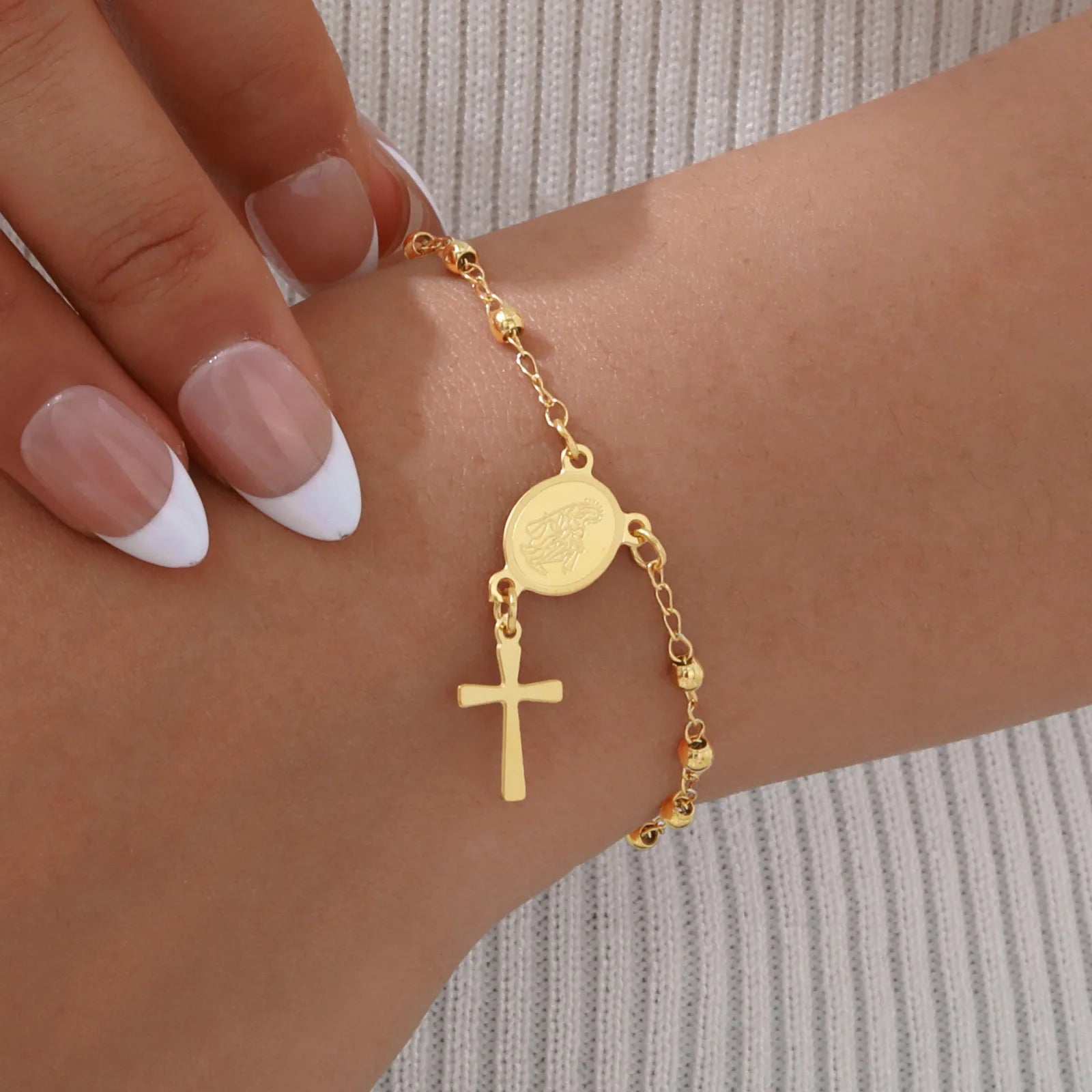 Rosary Stainless Steel Bracelet