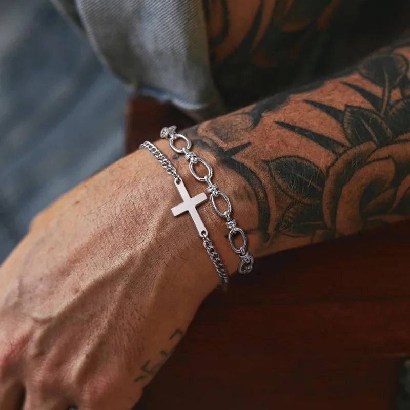 Stainless Steel Cross Bracelet