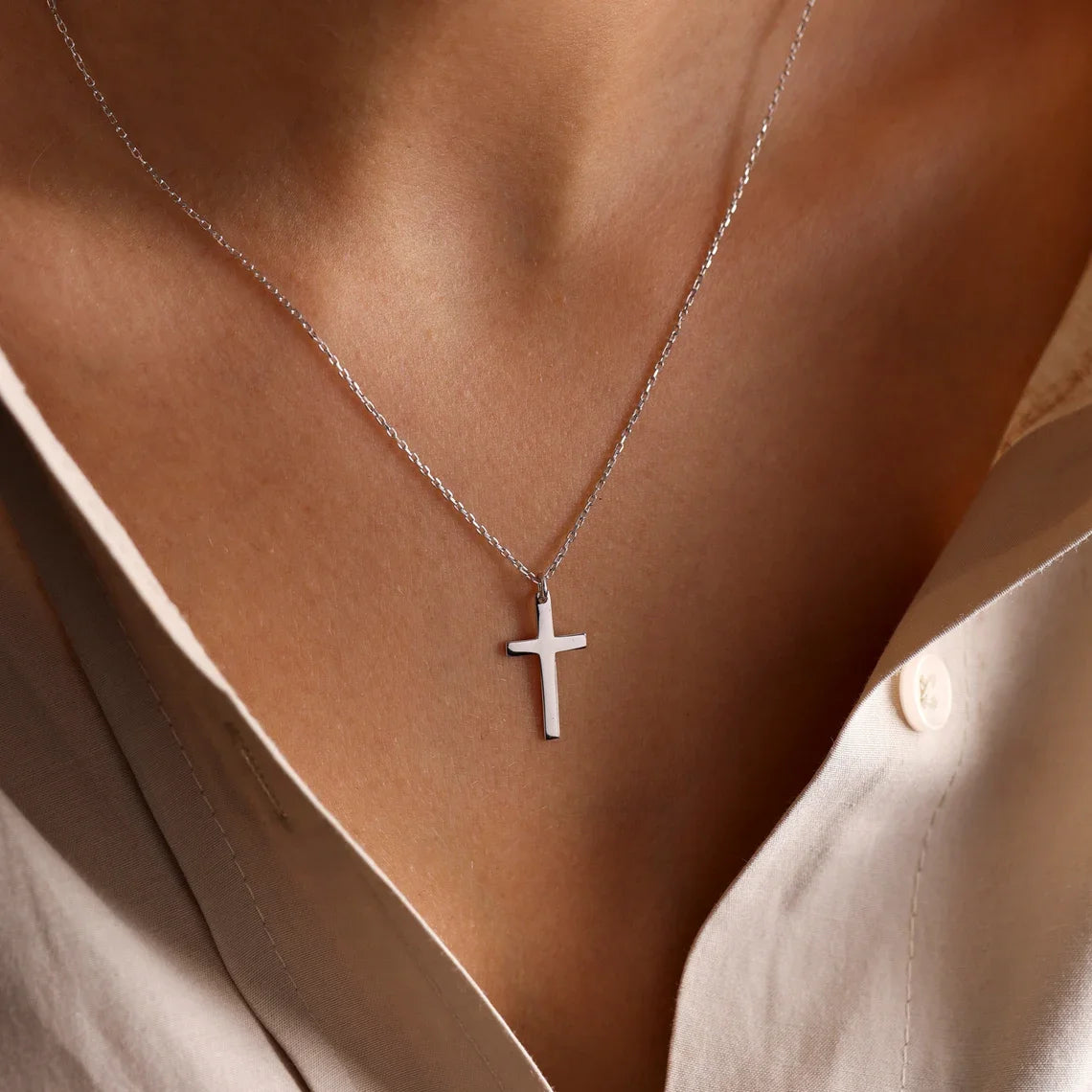 Gold & Silver Cross Necklace