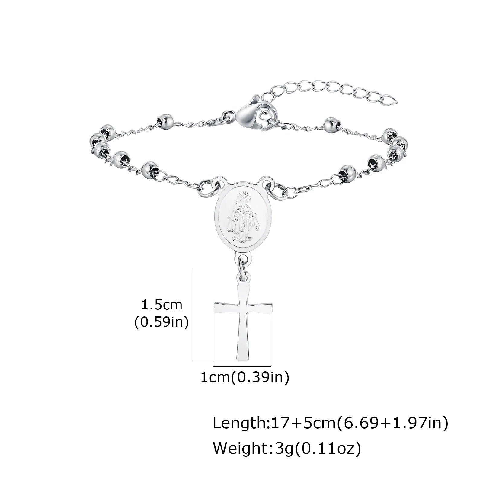 Rosary Stainless Steel Bracelet