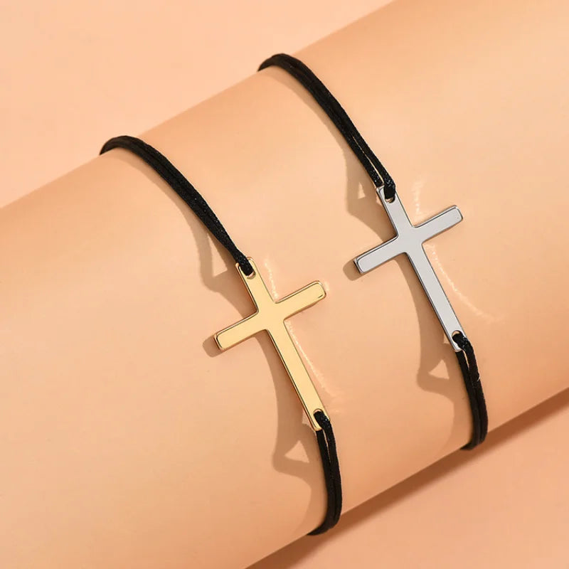 Cross Bracelet Pair (His & Hers)