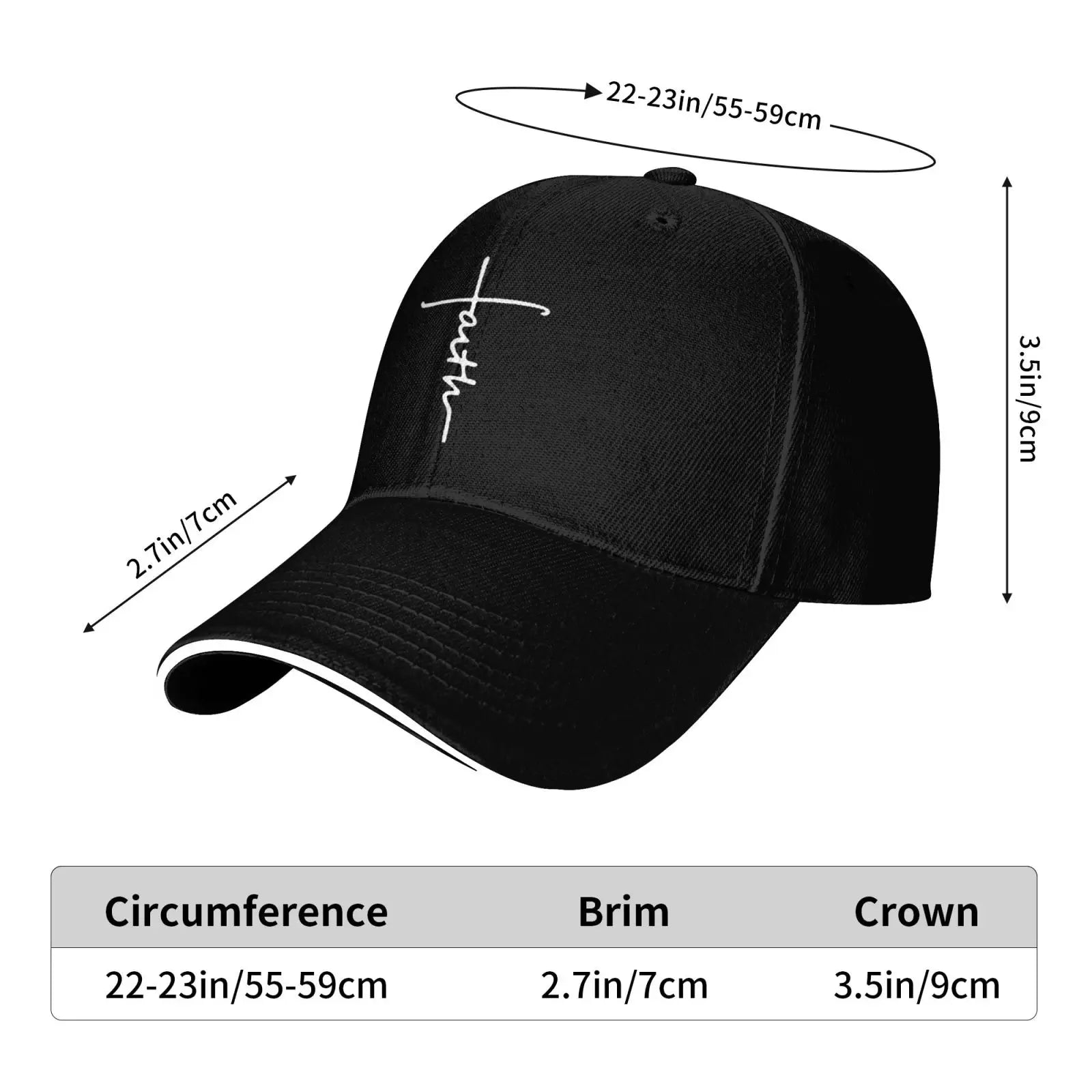 Faith Cross Script Baseball Cap