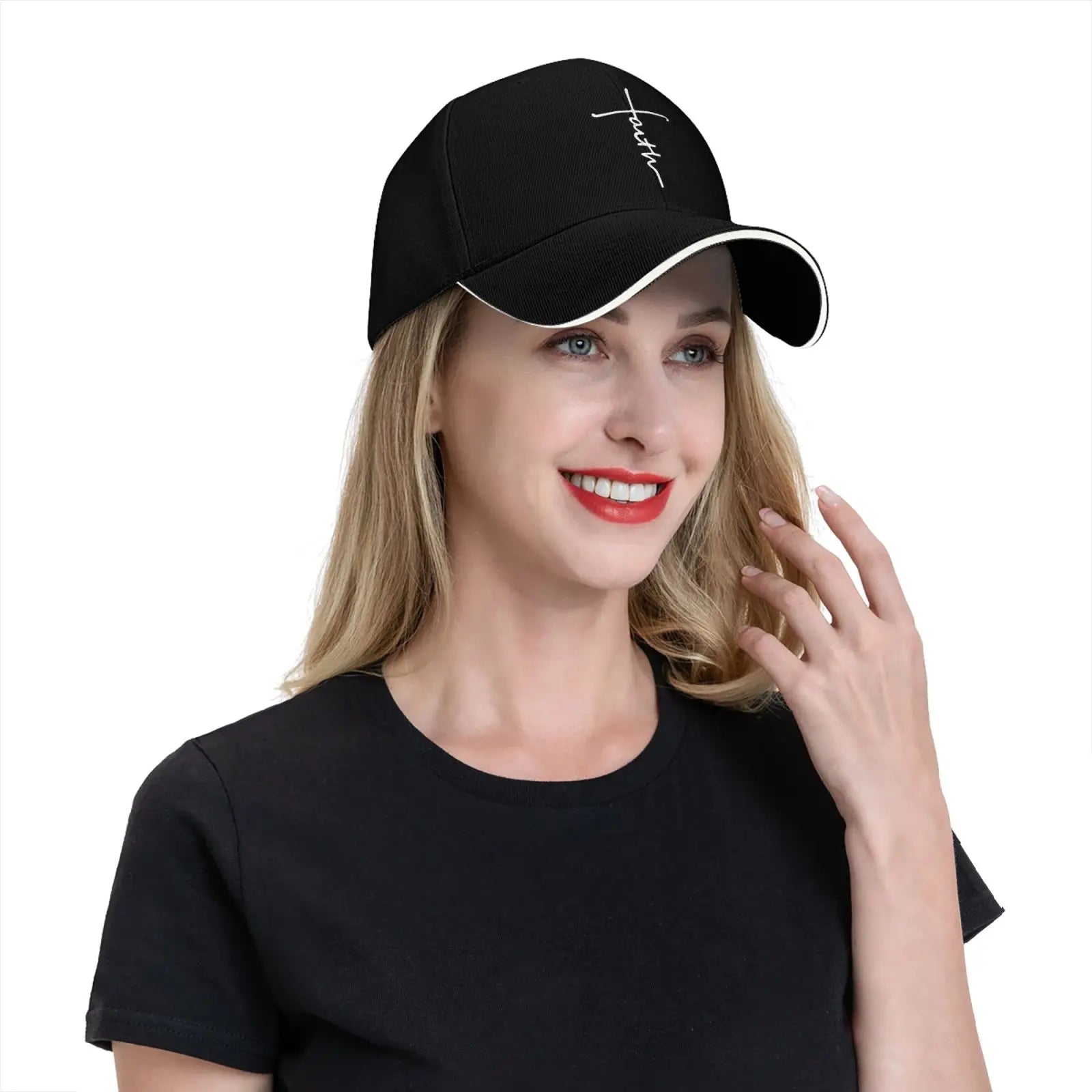Faith Cross Script Baseball Cap