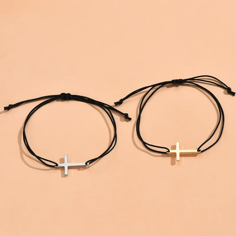 Cross Bracelet Pair (His & Hers)