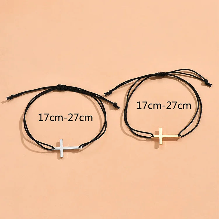 Cross Bracelet Pair (His & Hers)