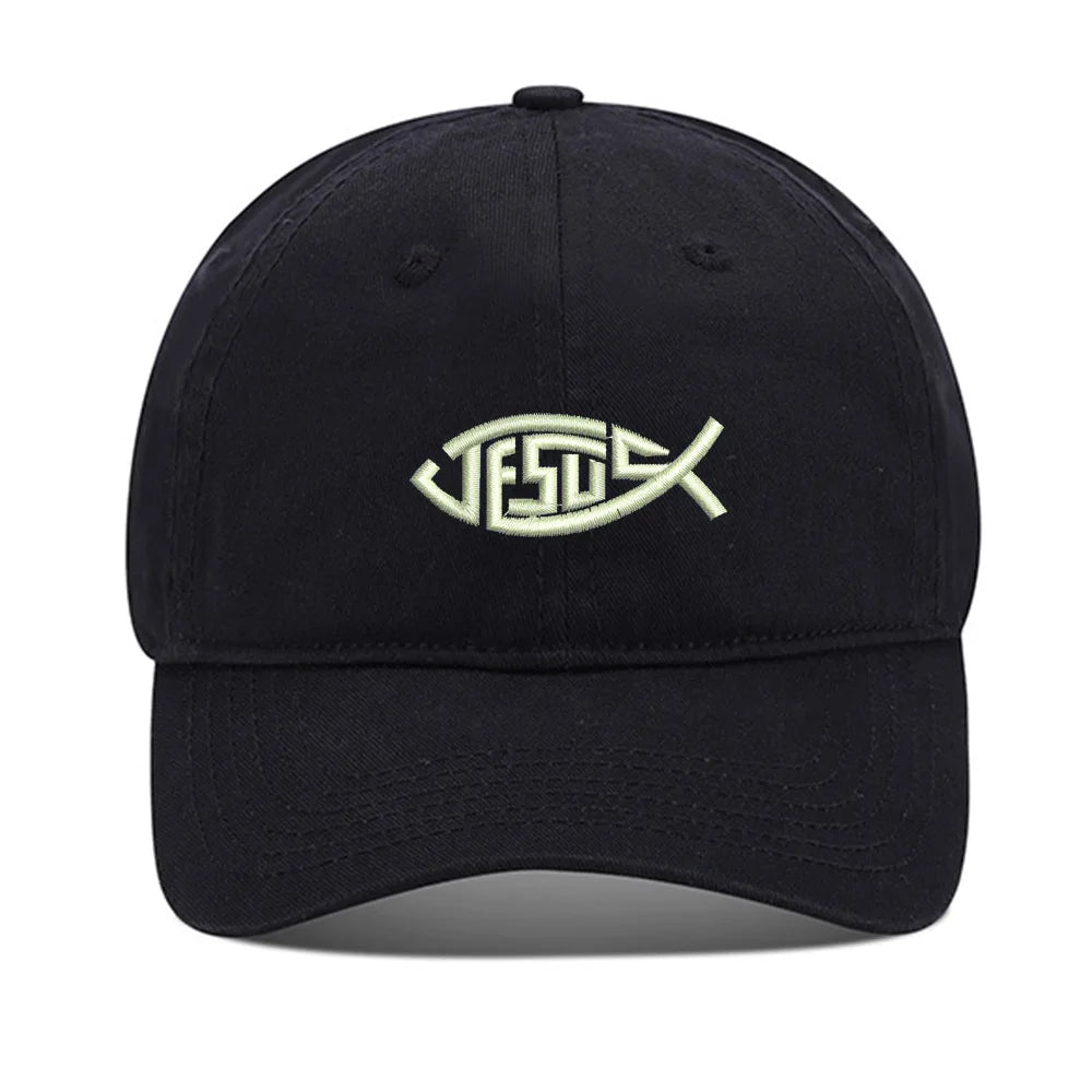 Jesus Fish Embroidered Cap