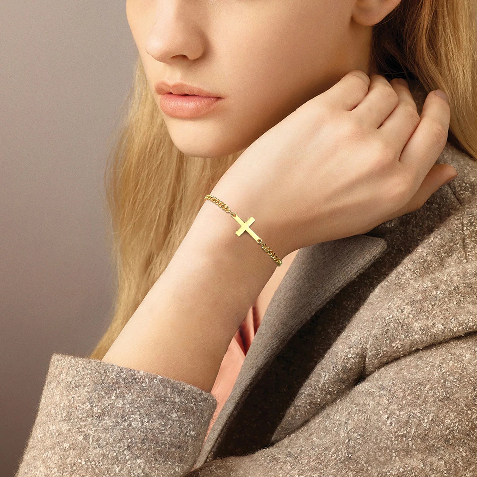 Stainless Steel Cross Bracelet