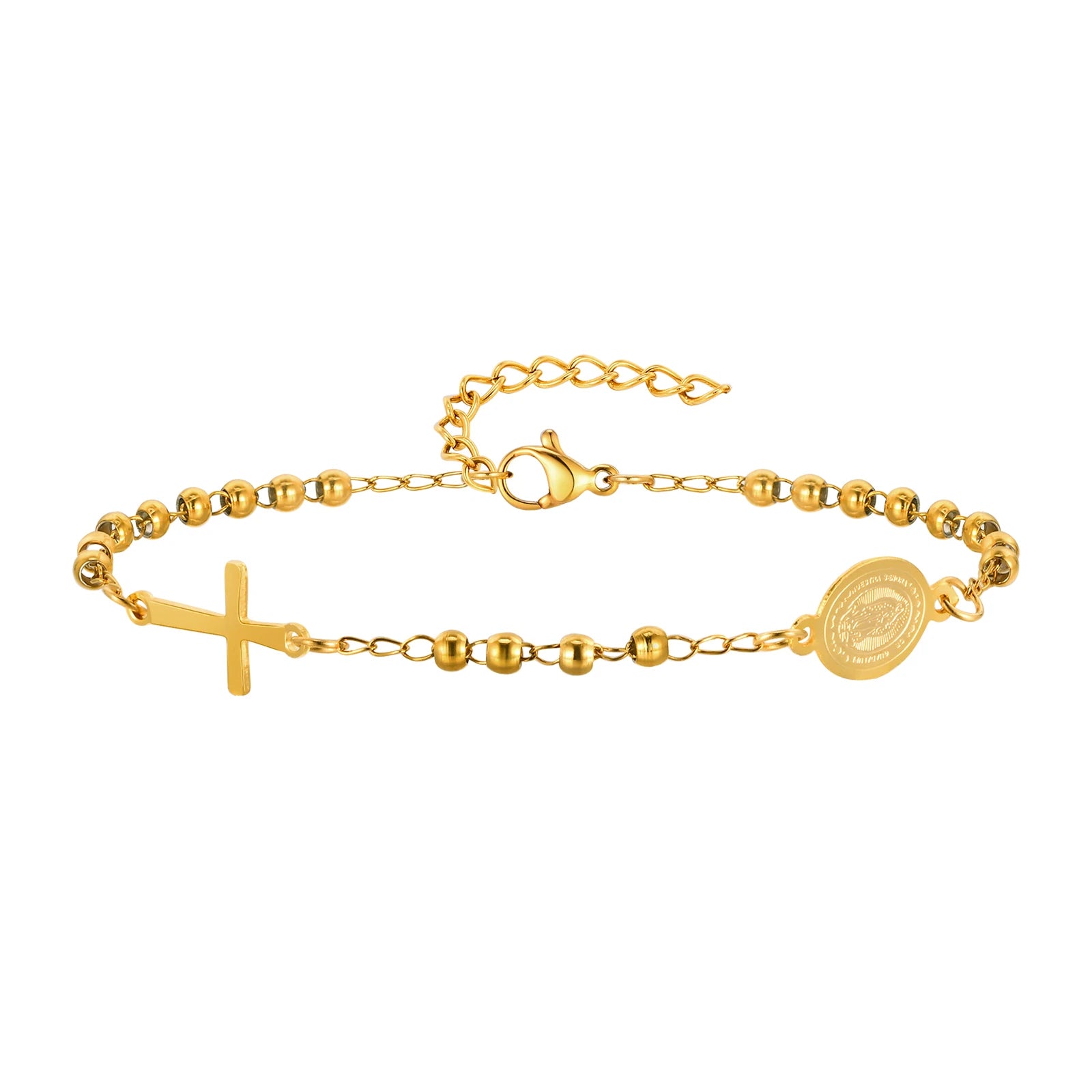 Rosary Cross Bracelet