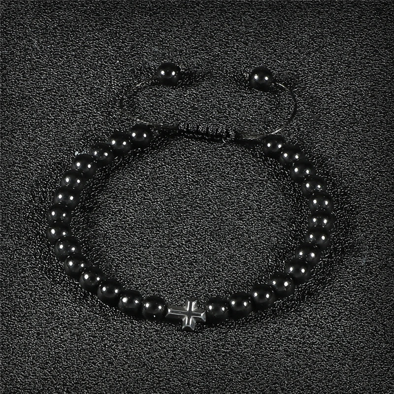 Natural Stone Cross Bracelet