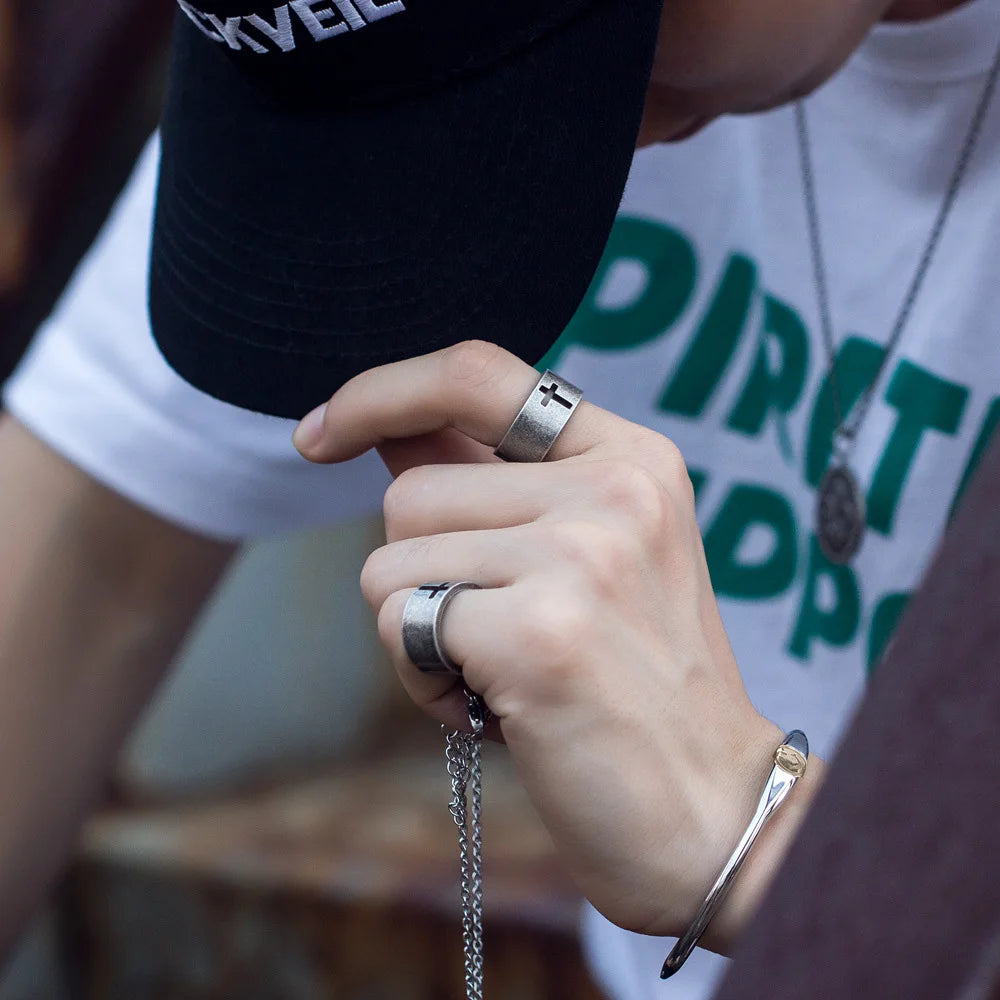 Stainless Steel Cross Ring