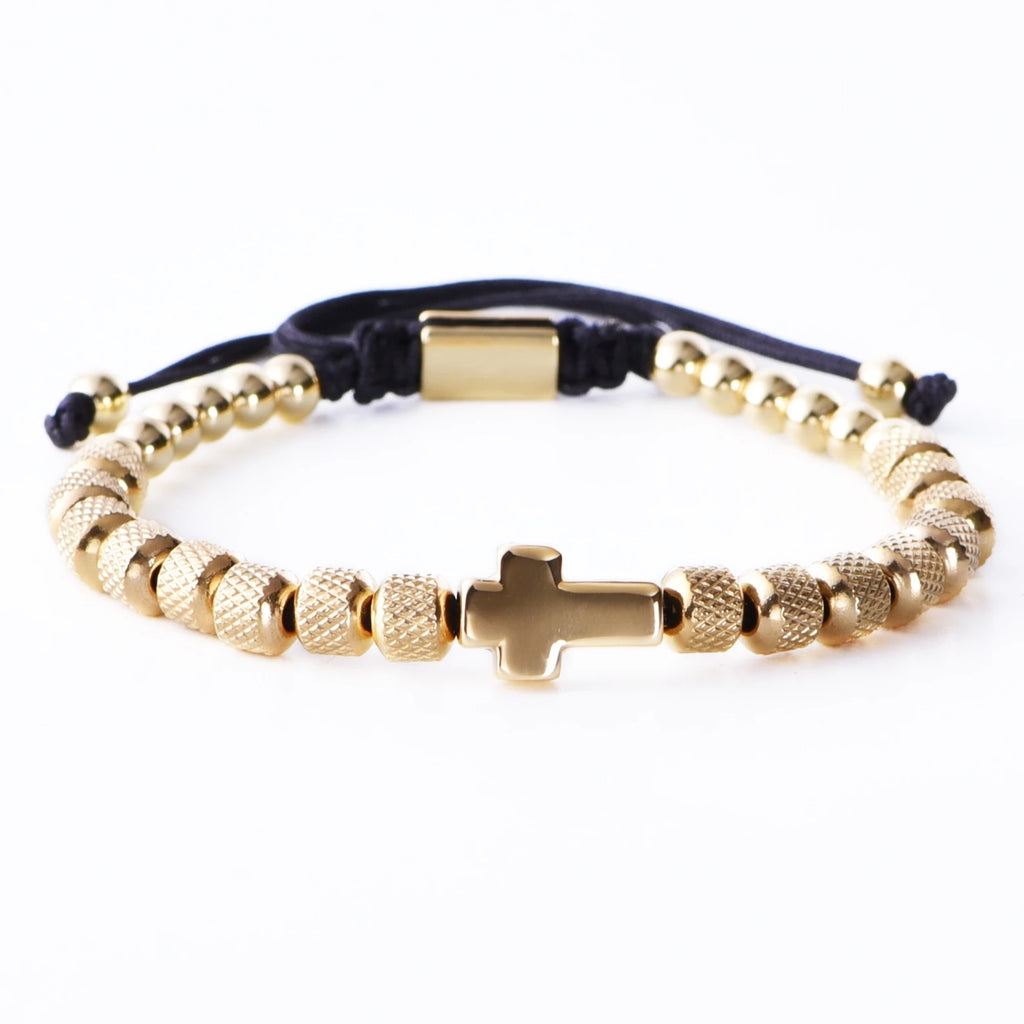Beaded Cross Charm Bracelet