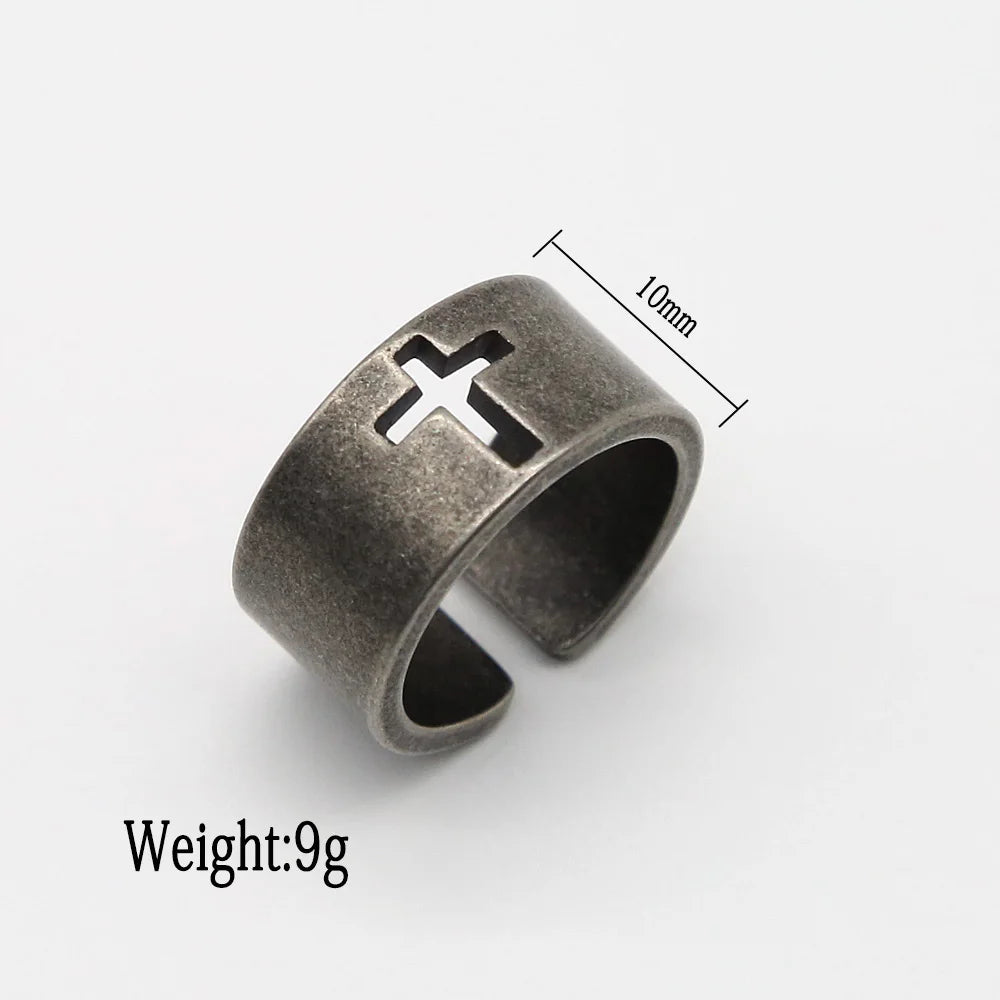 Stainless Steel Cross Ring