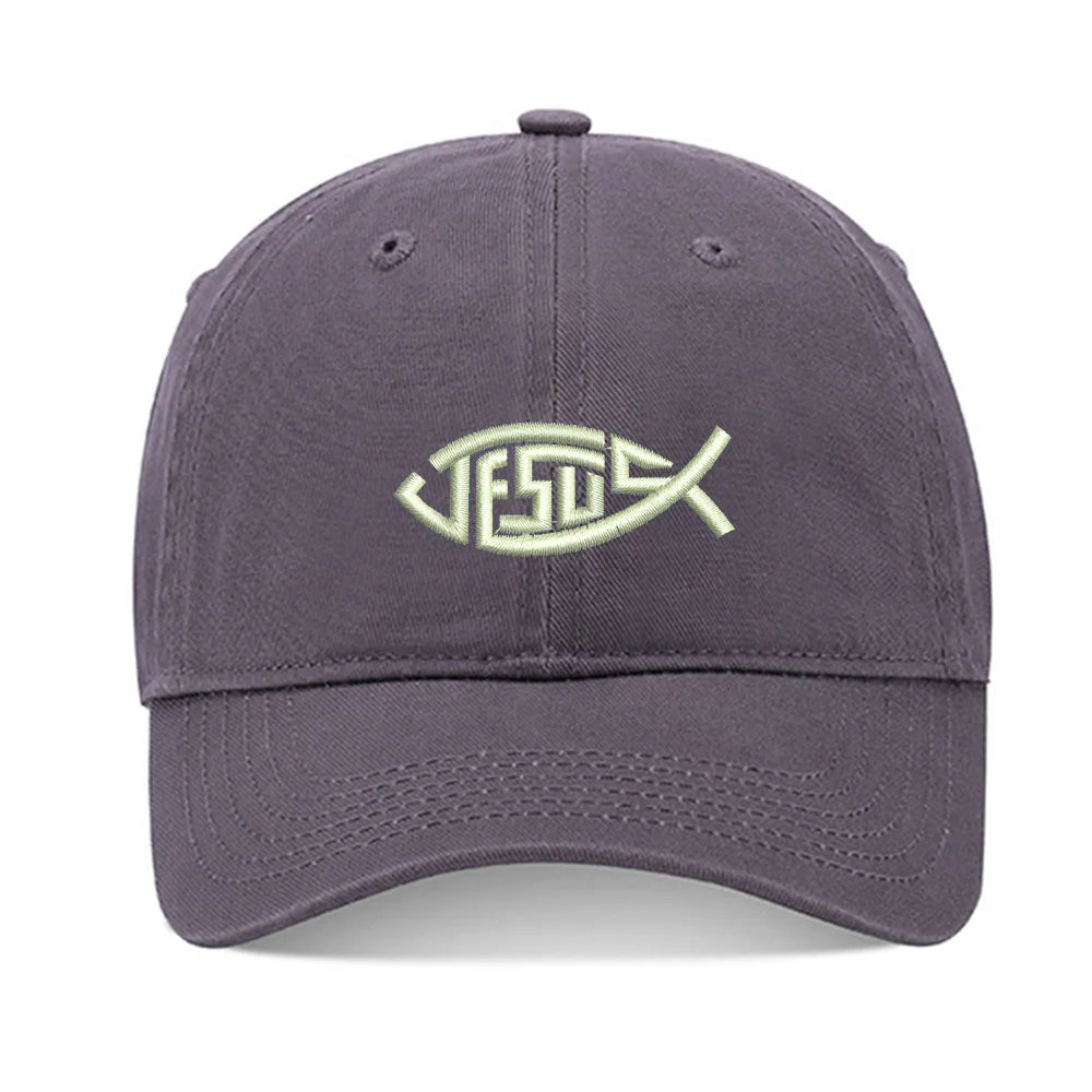 Jesus Fish Embroidered Cap