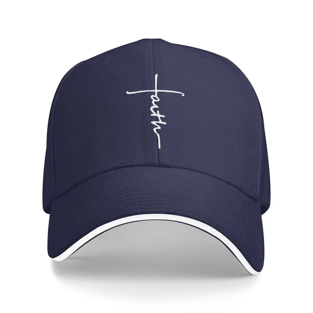 Faith Cross Script Baseball Cap