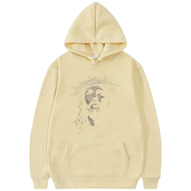 Vintage Jesus Face Hoodie