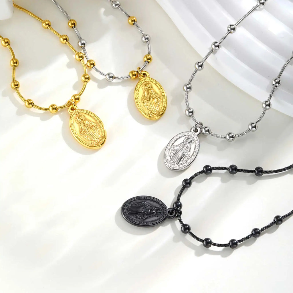 Virgin Mary Bar Cross Bracelet