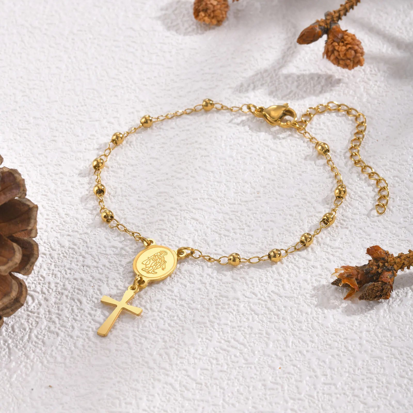 Rosary Stainless Steel Bracelet