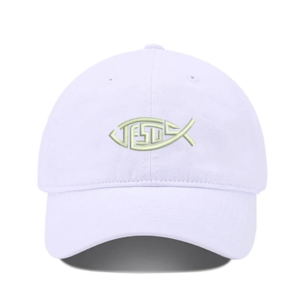 Jesus Fish Embroidered Cap