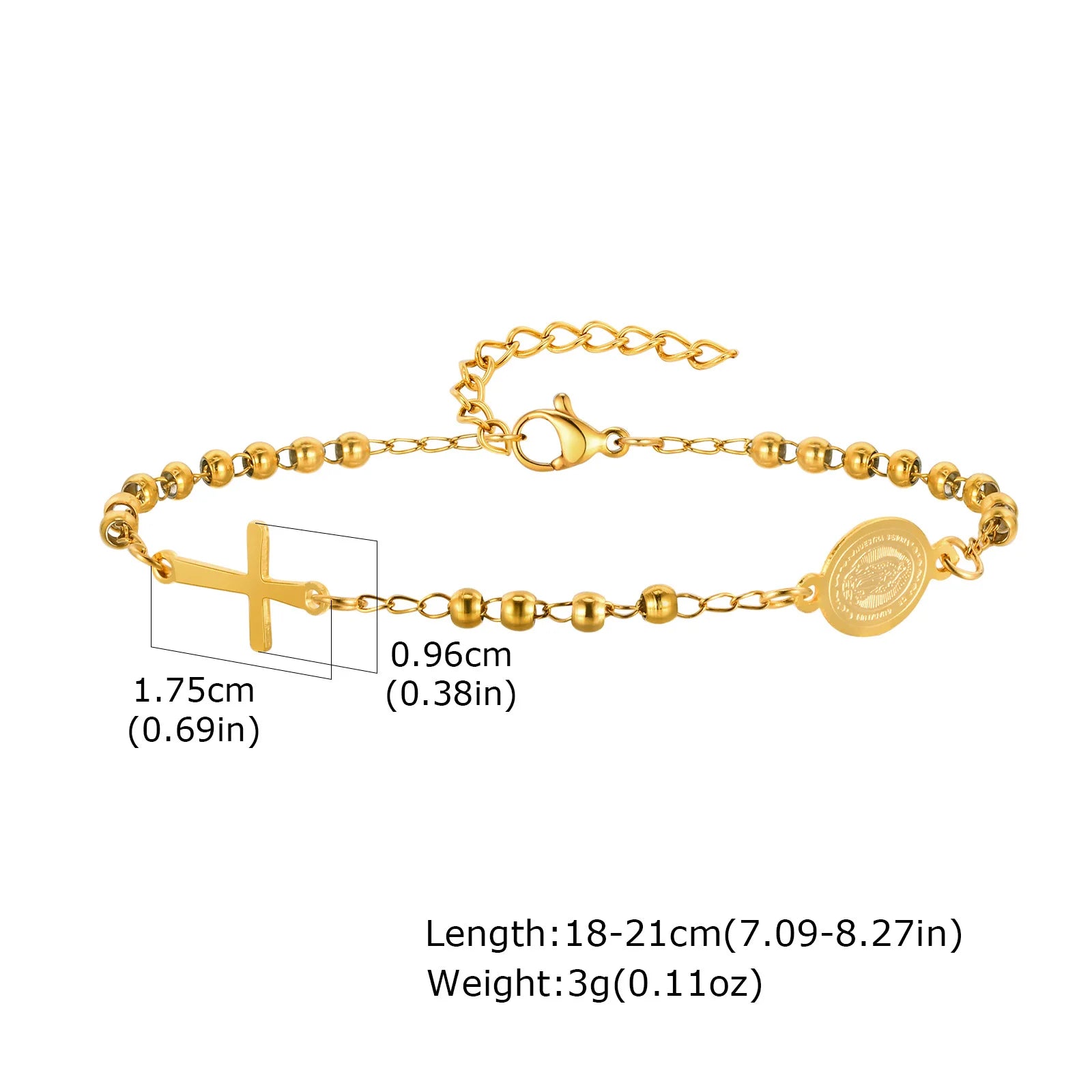 Rosary Cross Bracelet