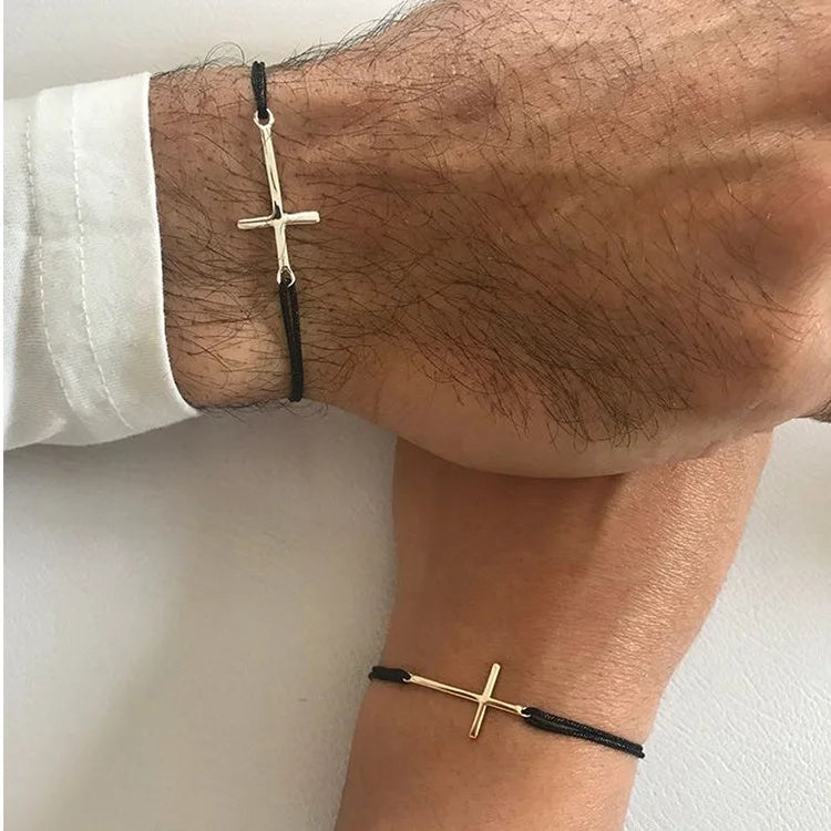 Cross Bracelet Pair (His & Hers)