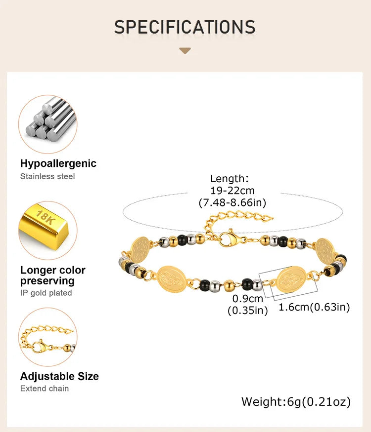 Rosary Cross Bracelet