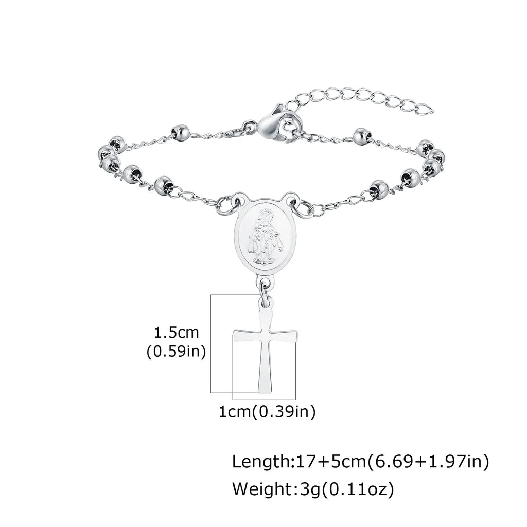 Rosary Stainless Steel Bracelet