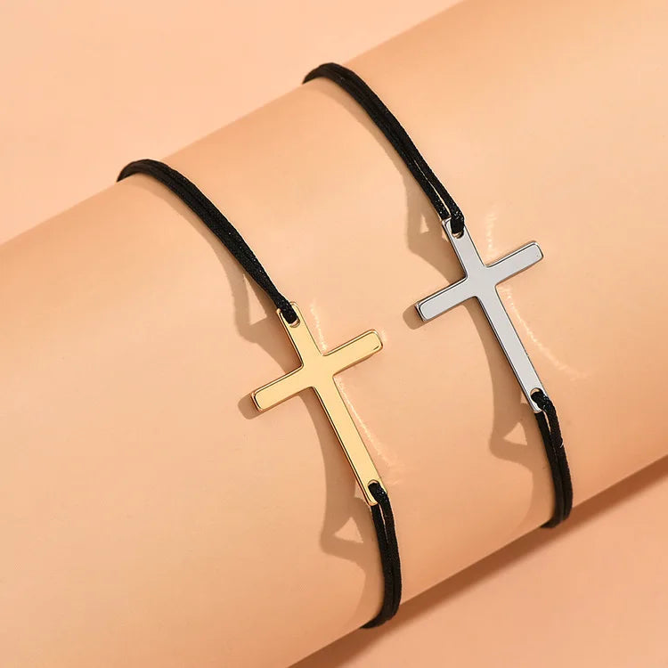 Cross Bracelet Pair (His & Hers)