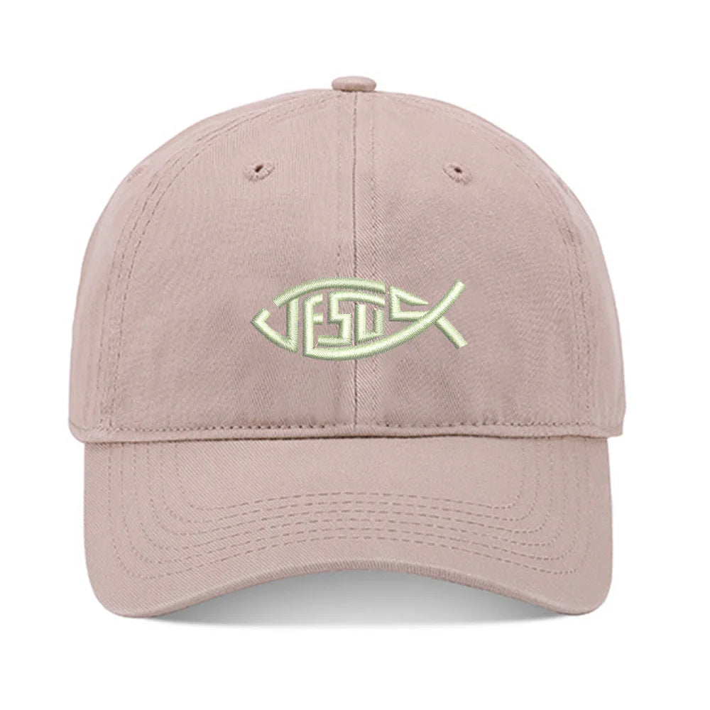 Jesus Fish Embroidered Cap