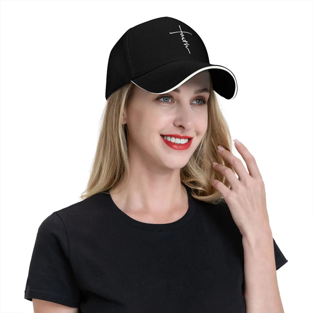 Faith Cross Script Baseball Cap