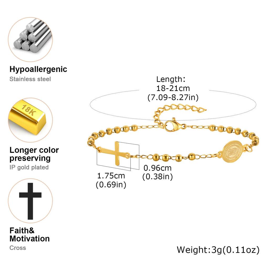 Rosary Cross Bracelet