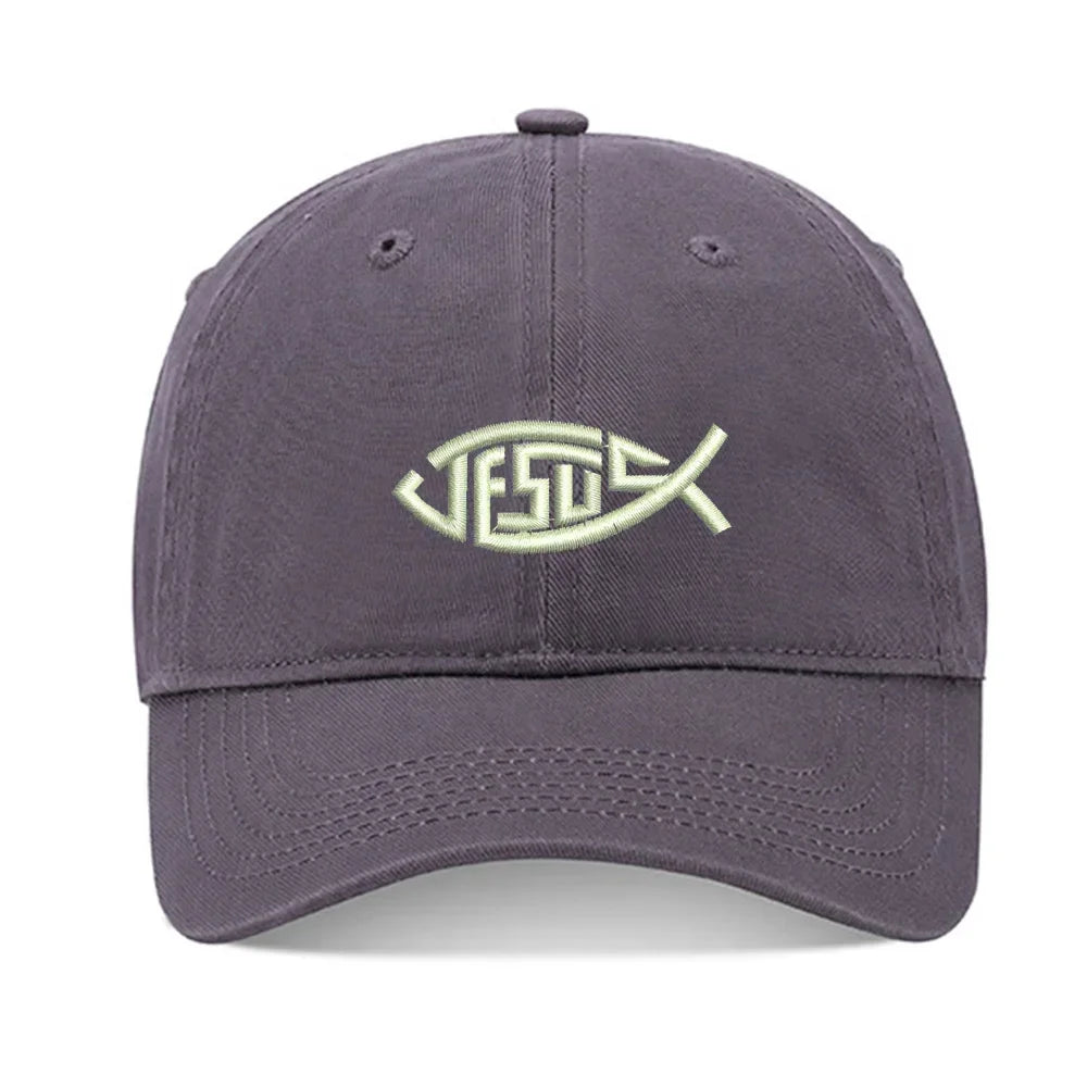Jesus Fish Embroidered Cap
