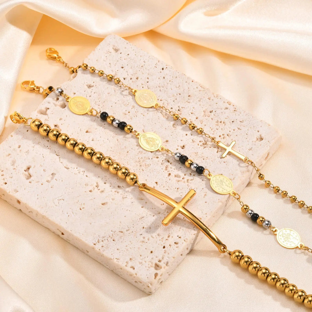 Rosary Cross Bracelet
