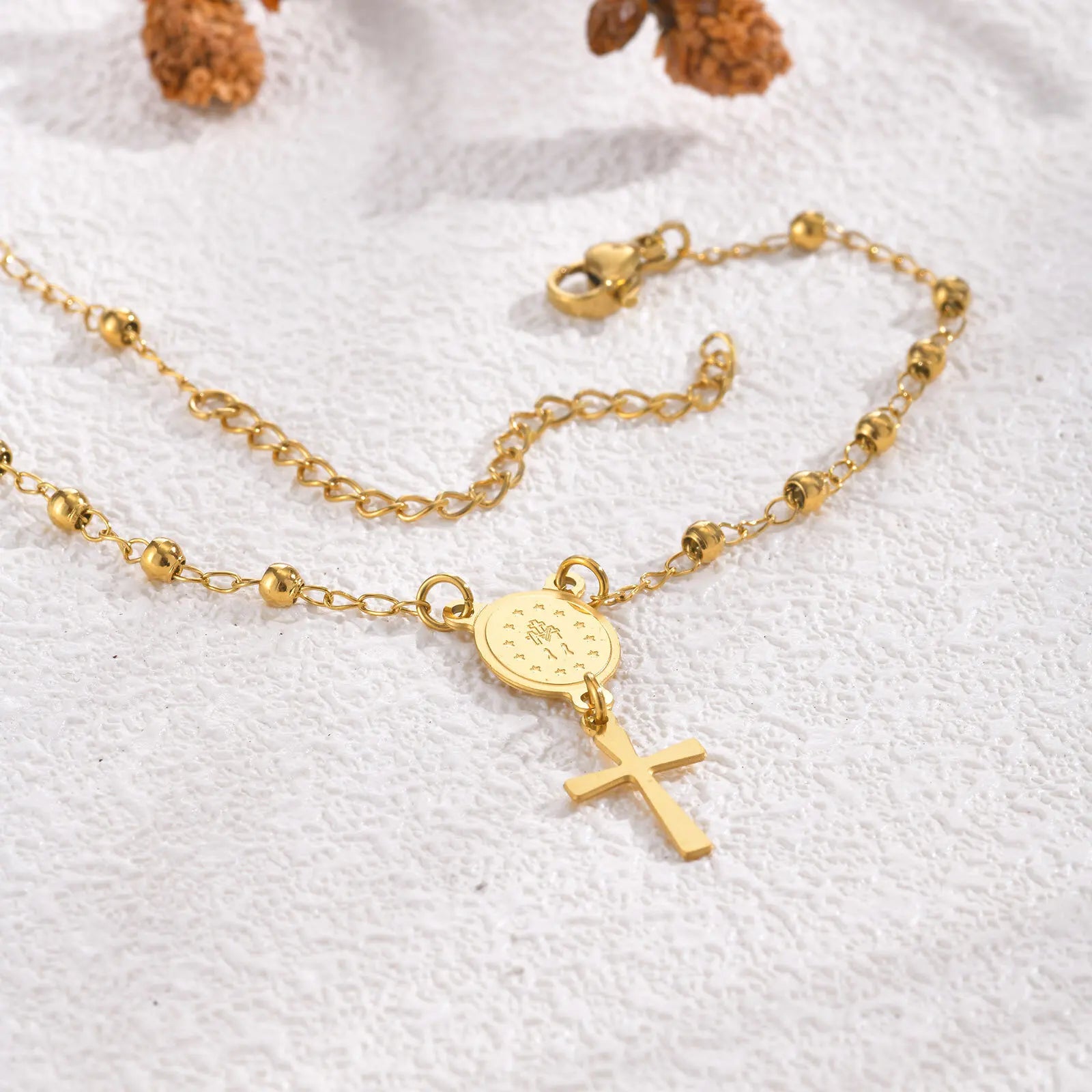 Rosary Stainless Steel Bracelet