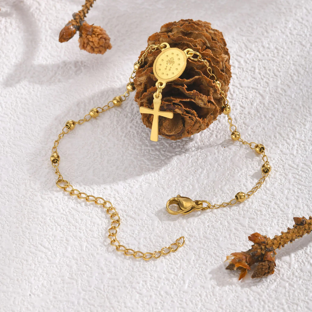 Rosary Stainless Steel Bracelet