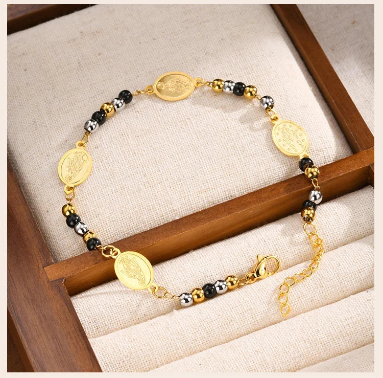 Rosary Cross Bracelet