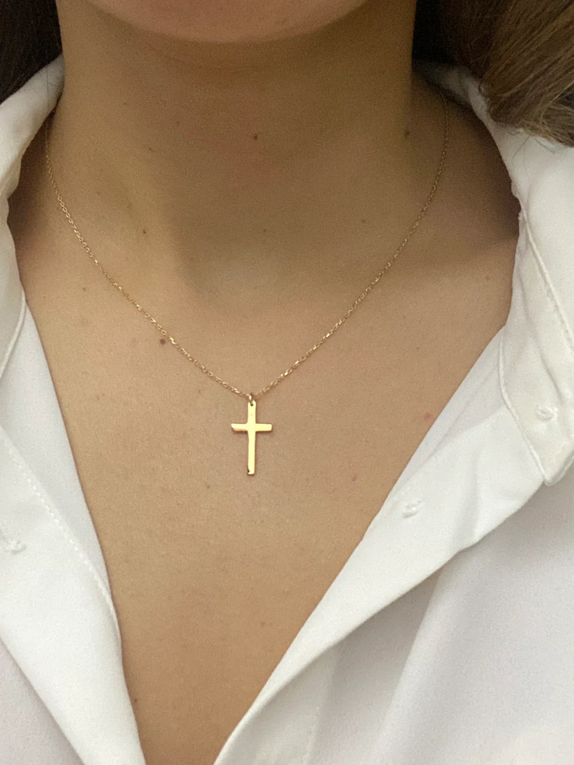 Gold & Silver Cross Necklace