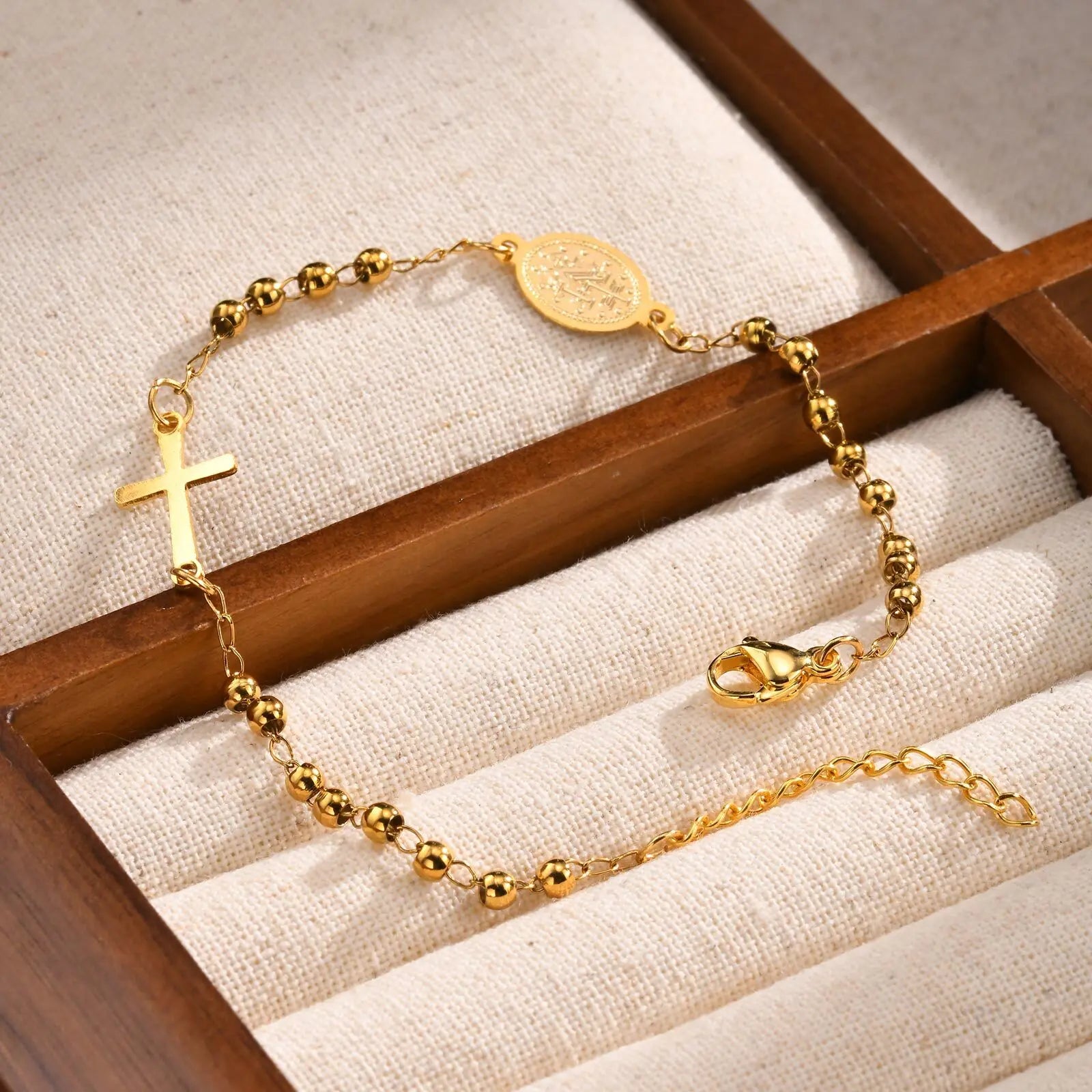 Rosary Cross Bracelet